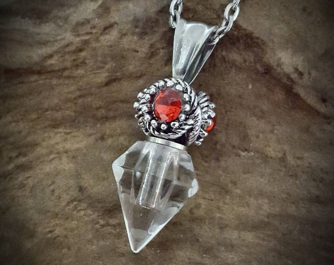 Red Crystal Urn Necklace for Ashes | Cremation Jewelry | Urn Pendant | Urn Jewelry for Cremains | Jewelery for Memorial Ashes | Keepsakes