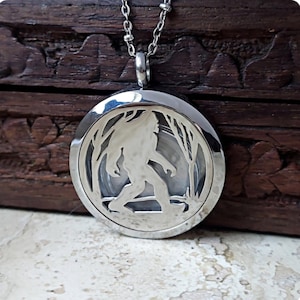 Sasquatch - Big Foot Locket | Memorial Necklace for Ashes - Locks of Hair | Cremation Jewelry for Men / Women | Unique Gifts