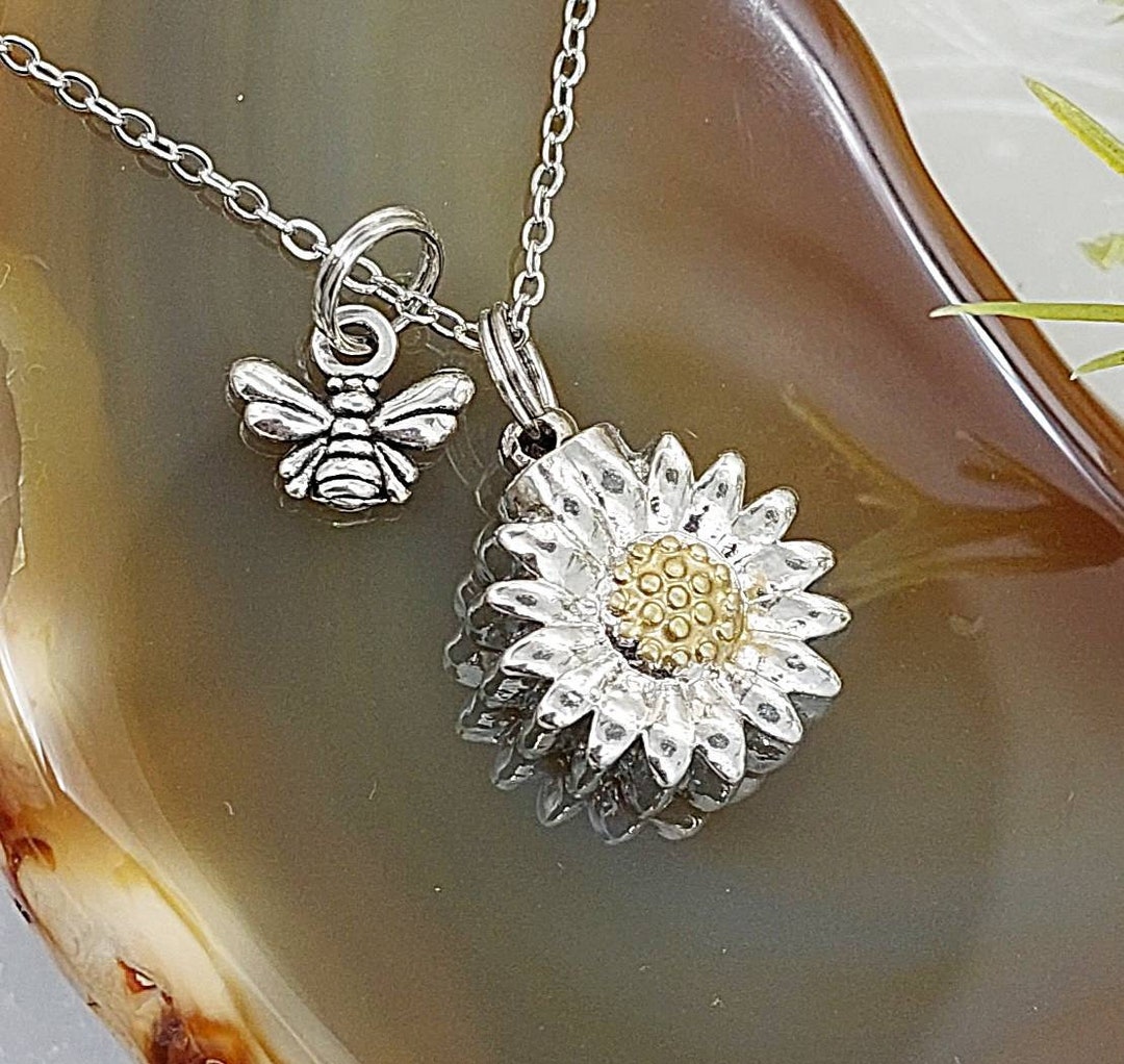 Sunflower Daisy Urn Necklace for Cremains Memorial Jewelry Etsy