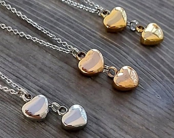 Double Heart Urn Necklace for two urns | Memorial Keepsake | Cremation Jewelry | Ash Holder | Cremation Necklace for Ashes | Funeral Jewelry