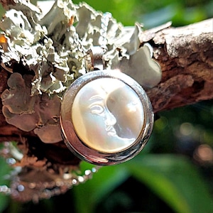 Mother of Pearl Moon Locket Necklace, Cremation Urn Jewelry for Ashes Pendant, Celestial Keepsakes