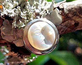 Mother of Pearl Moon Locket Necklace | Cremation Jewelry for Ashes, Lock of Hair | Urn Jewellery | Keepsake Ashes Pendant for Cremains