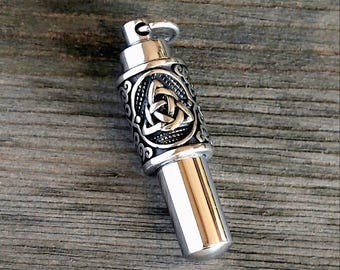 Viking Style Memorial Jewelry: Stainless Steel Cremation Necklace for Men | Celtic Urn Pendants | 3 Styles to choose from