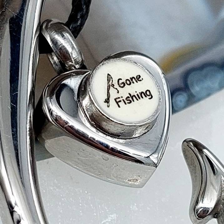  Gone Fishing Urn Necklace for ashes & Fishing in