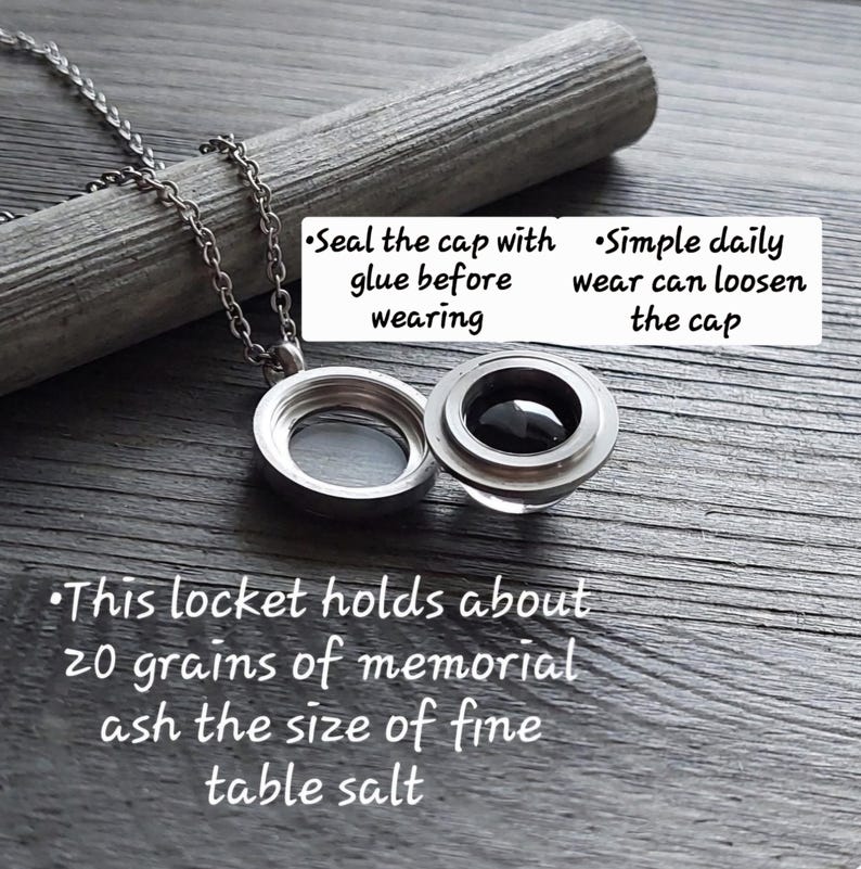 Color Changing Locket Necklace | Cremation Ashes Urn Jewelry | Small Memorial Ash Pendant | Mini Keepsake Lockets image 6