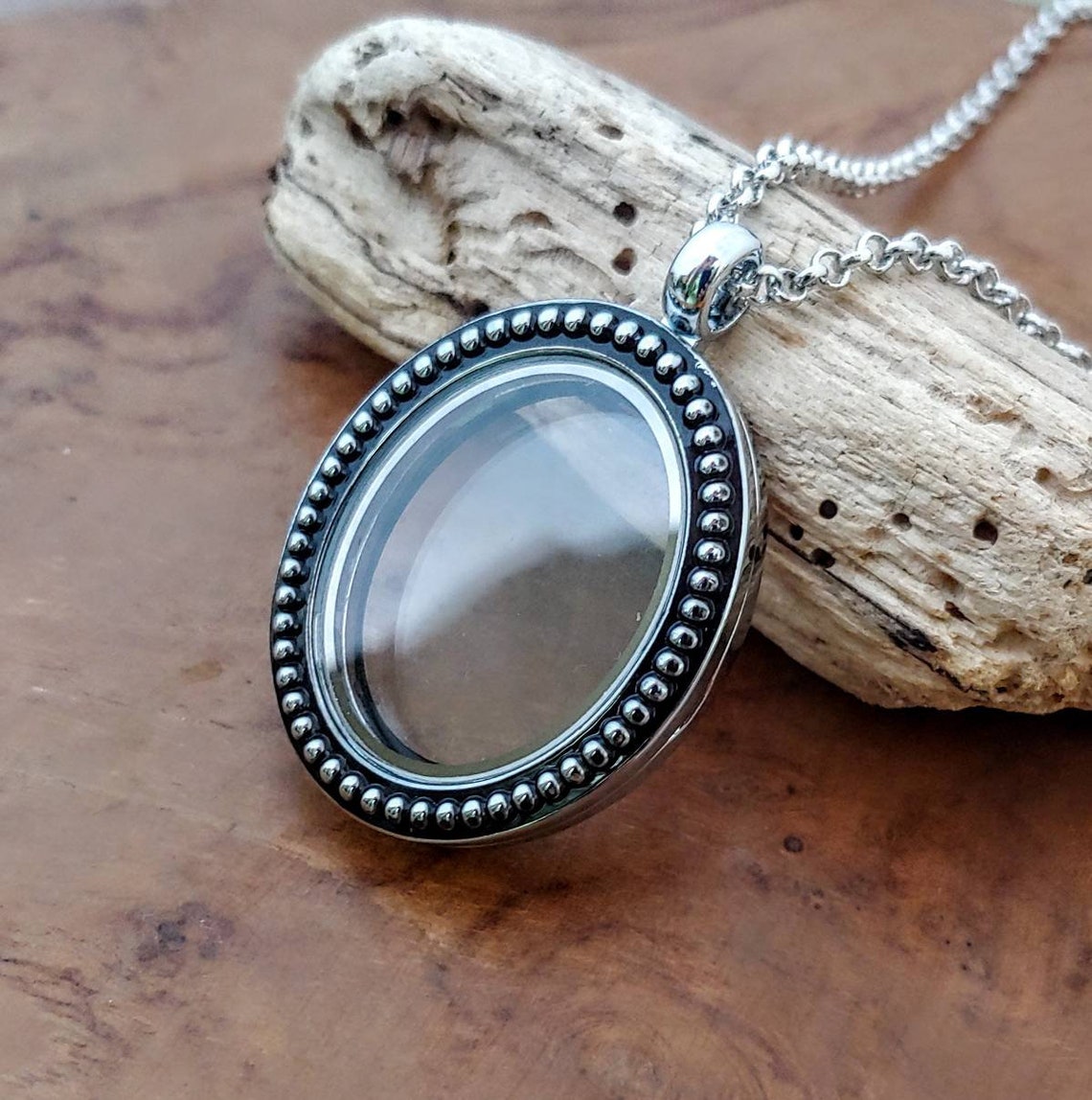 Oval Keepsake Locket Lock of Hair Necklace Cremation Etsy