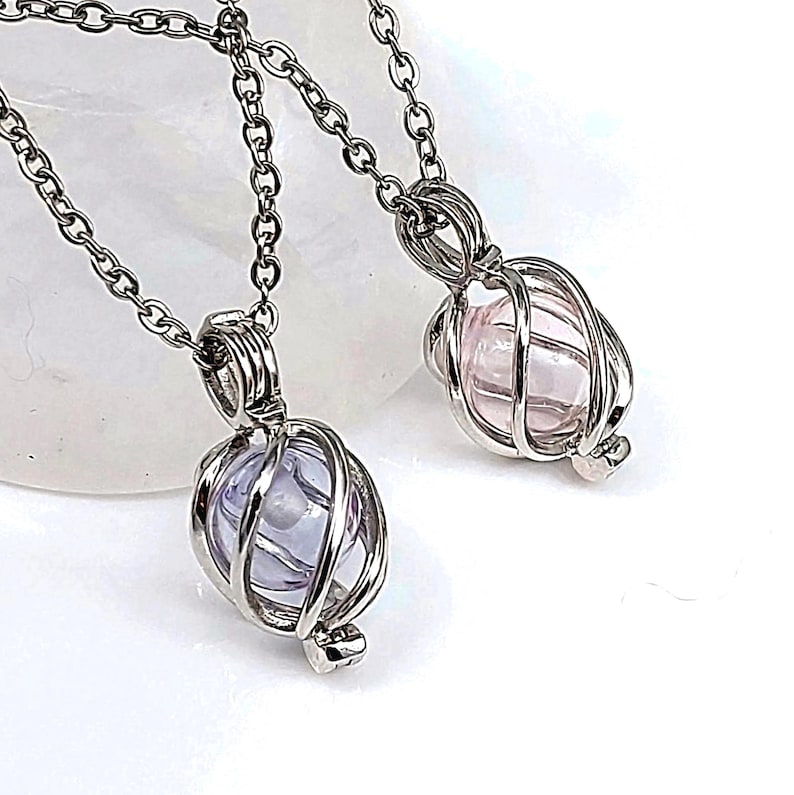 Glass Cremation Ashes Locket | Sterling Silver Teardrop Urn Necklace | Memorial Pendant | Remembrance Jewelry image 1