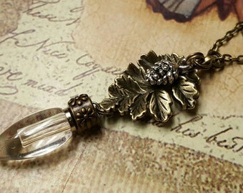 Vintage Inspired Bronze Leaf Teardrop Urn | Cremation Jewelry | Urn Jewelry | Urn Necklace | Bereavement gift | Memorial Urn Pendant