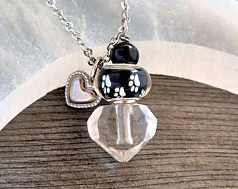 Paw Print Pet Ash Urn Necklace, Cremation Ashes Jewelry, Cat Urn, Dog Urn, Handmade Keepsake Pet Memorial Jewelry