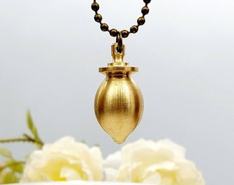 Brass Teardrop Locket Necklace for Ashes | Urn Jewellery for Human Cremains | Memorial Keepsake Pendant | Sympathy Gifts | Cremation Jewelry