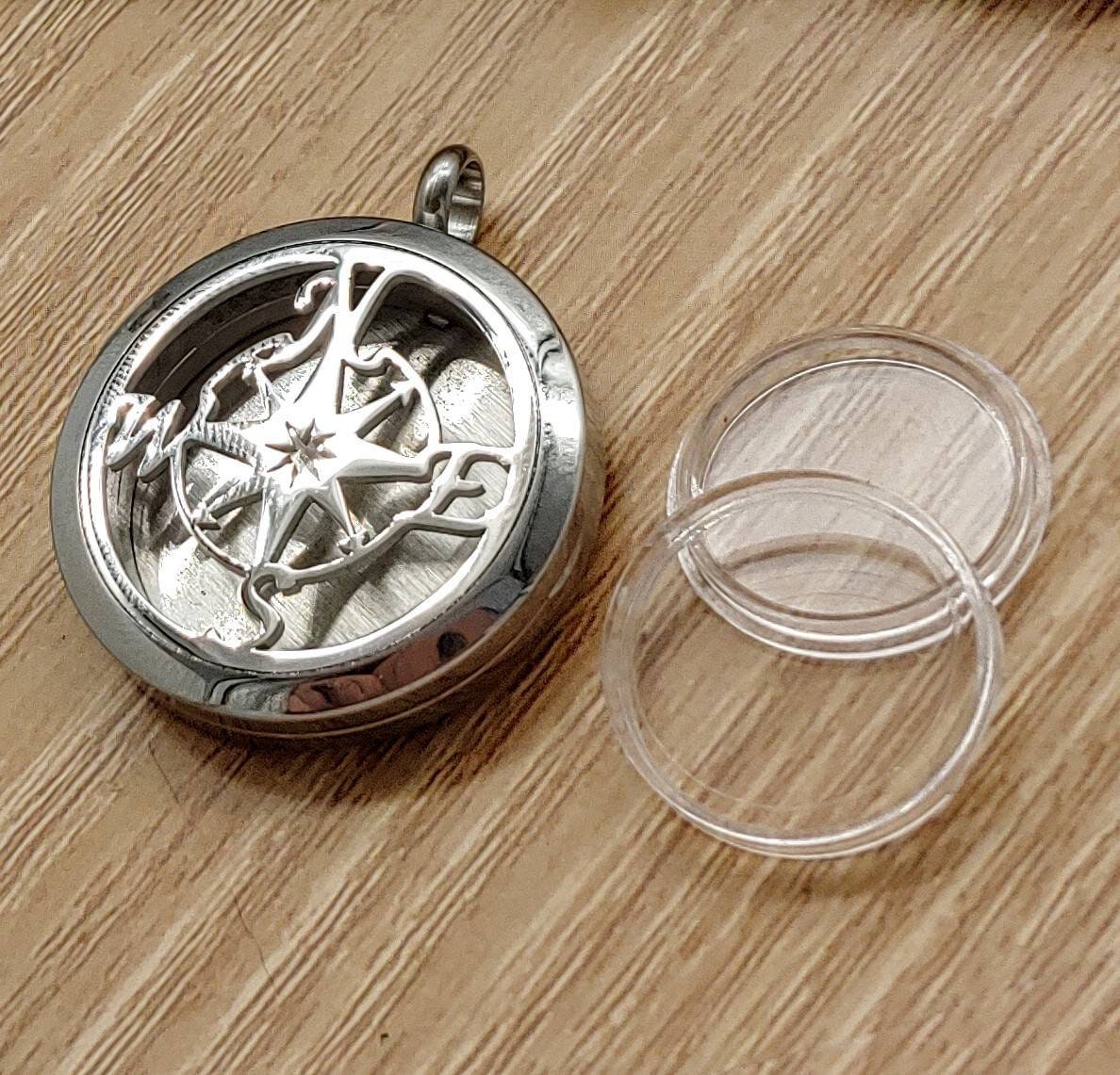 Compass Locket Urn Necklace Hair Locket Urn Jewelry for Ashes Cremation Jewelry