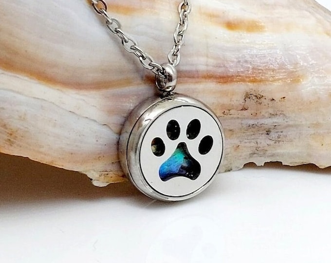 Small Paw Print Locket for Ashes | Pet Urn Necklace | Bunny, Cat, Dog Memorial | DIY Cremation Urn Jewelry | Keepsake Jewelry to Hold Ashes