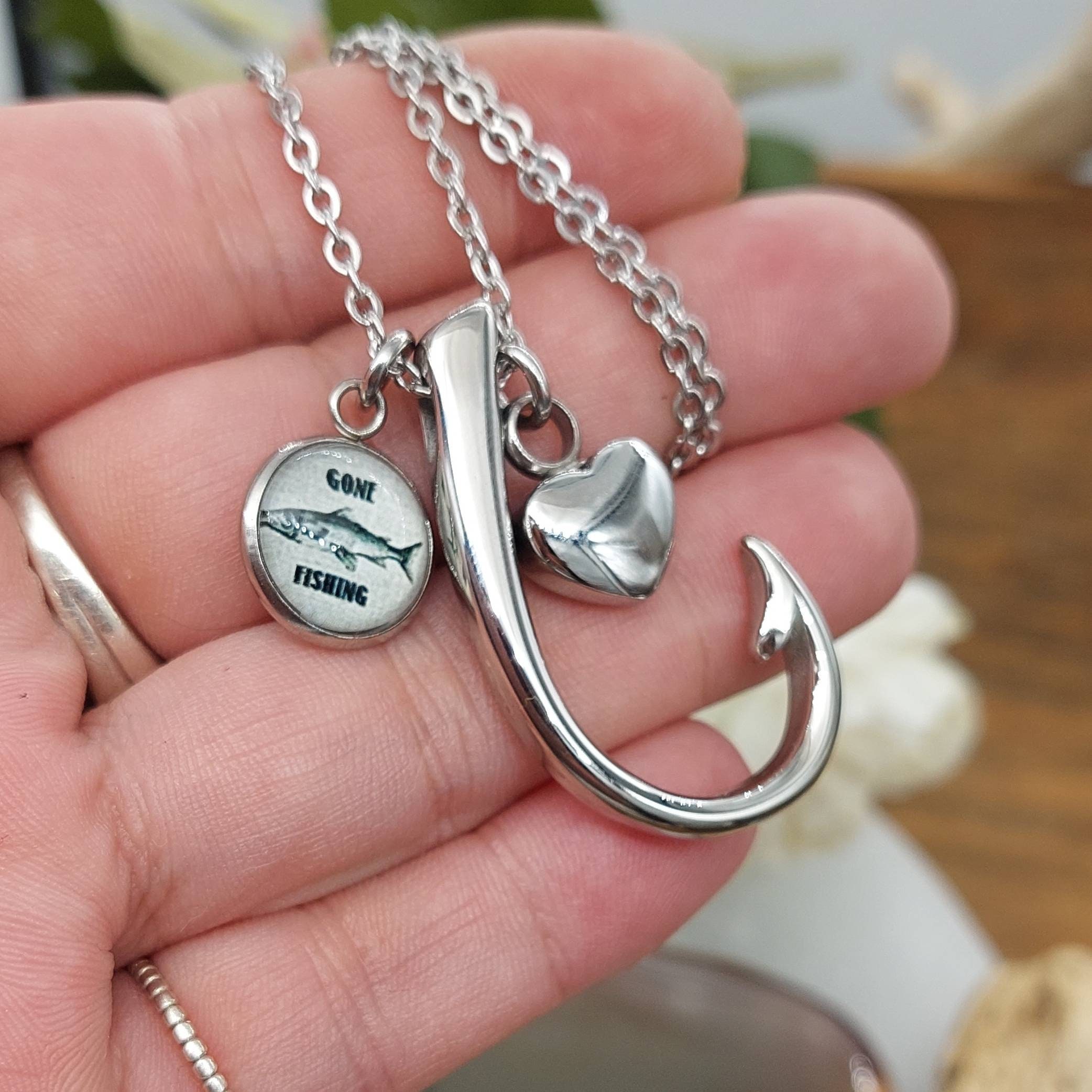 Fishing, Fish Hook Necklace for Ashes