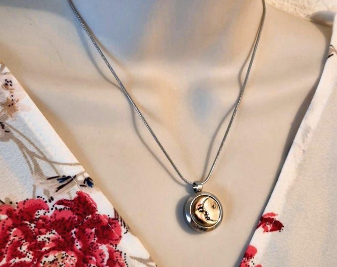 Crescent Moon Locket Necklace | Memorial Ashes Keepsake | Cremation Ash Jewellery | Urn Jewelry | Celestial Gifts