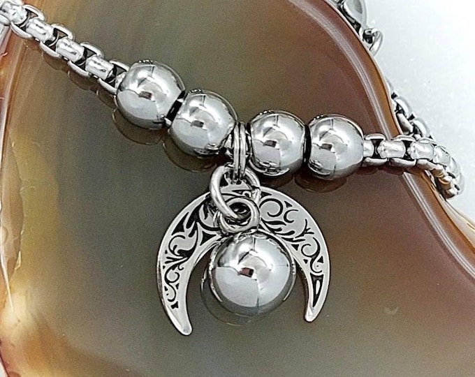 Crescent Moon Urn Bracelet for Ashes | Jewelry for Ashes |Cremation Bracelet | Cremation Jewelry | Memorial Jewelry for Human or Pet Ashes