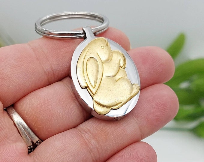 Pet Ash Memorial Jewelry | Bunny Rabbit Keepsake Urn Necklace for Ashes | Lop Bunny Keychain | Memorial Cremation Jewelry | Pet Loss Gift