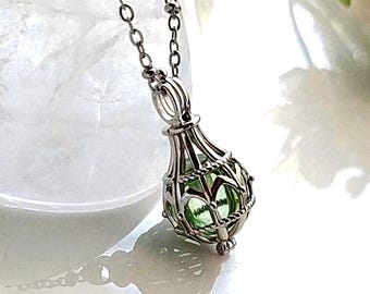 Sterling Silver Teardrop Cremation Locket | Small Urn Necklace | Glass Pendant | Memorial Ashes Keepsake