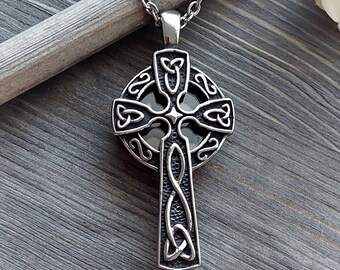 Celtic Cross Keepsake Locket Urn Necklace for Loss of Loved One | Mourning Jewelry for Human Ashes, Hair | Cremation Jewelry | Sympathy Gift