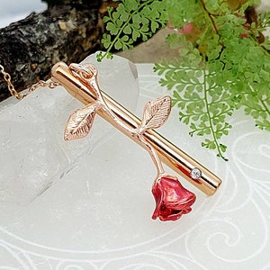 Rose Urne Medaillon Halskette für Asche | Gedenkasche Schmuck | Rose Gold Urne Schmuck | Feuerbestattung Schmuck | Andenken Schmuck Geschenke für sie