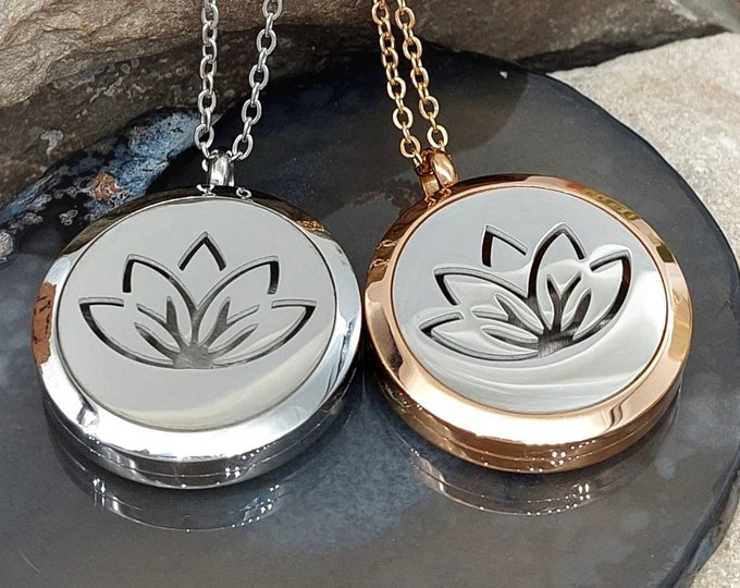 Lotus Flower Locket Urn Necklace for Human Ashes, Pet Ash, Fur, Hair Locket | Cremation Jewelry | Memorial Gift for Her | Funeral Jewelry