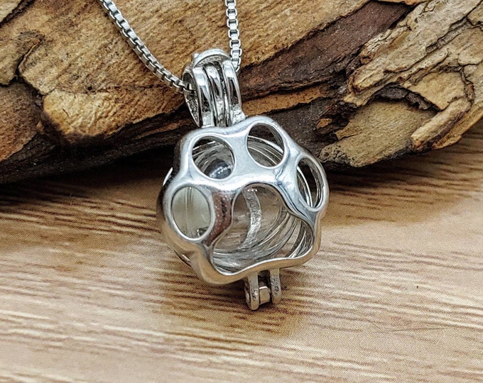 Sterling Silver Paw Print Locket for Memorial Ashes | Urn Necklace | Urn Jewelry for Cat or Dog Loss | Cremation Jewelry | Sympathy Gifts