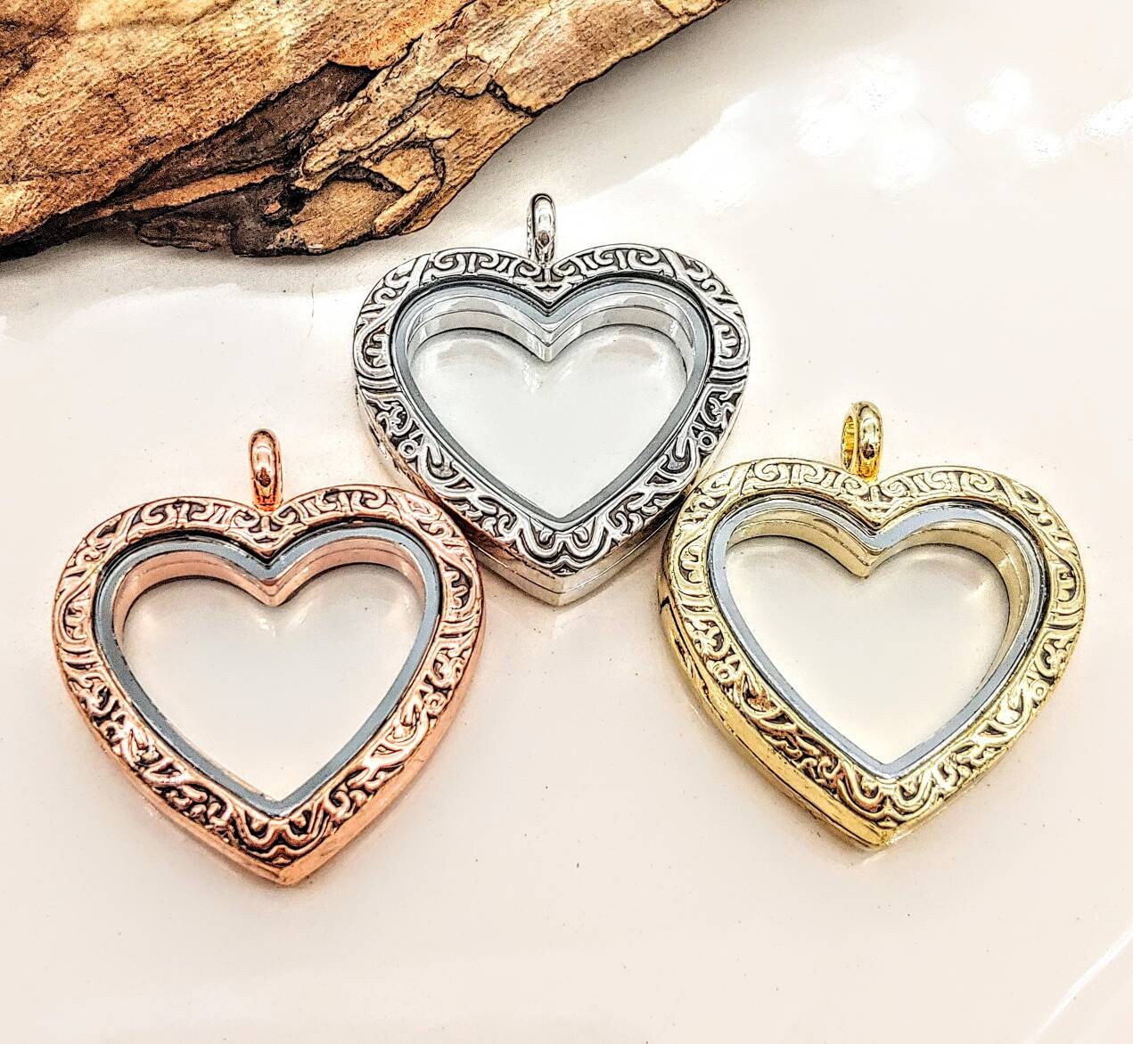 Glass Heart Locket Necklace Hair Locket Keepsake Gift for Etsy