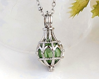 Sterling Silver Teardrop Cremation Locket: Glass Ashes Keepsake Urn Necklace | Memorial, Sympathy Gifts