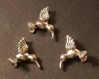 Hummingbird Charm Hummingbird Pendant Sterling Silver - Etsy