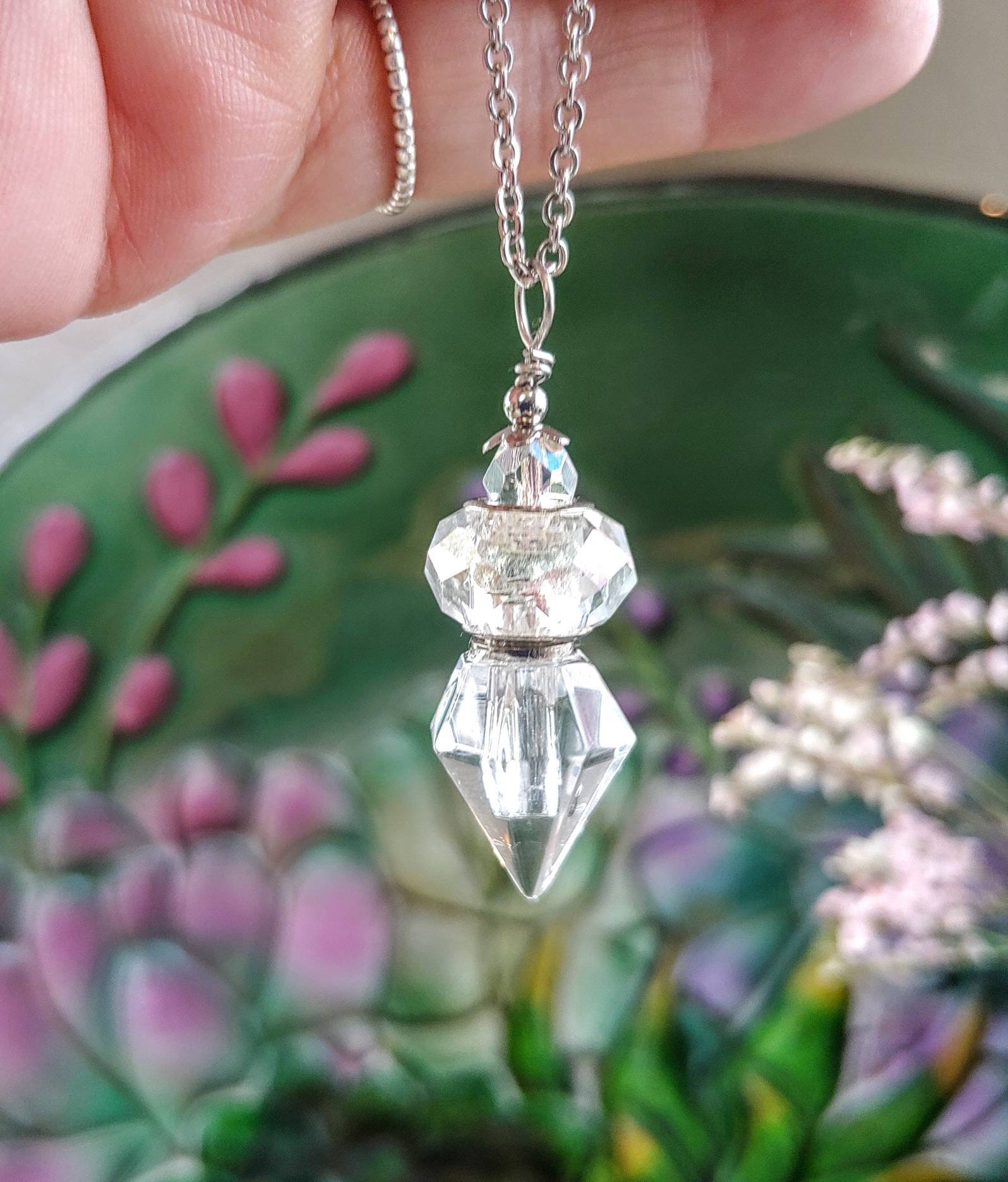 Diamond Point Crystal Urn Necklace Cremation Necklace Mourning
