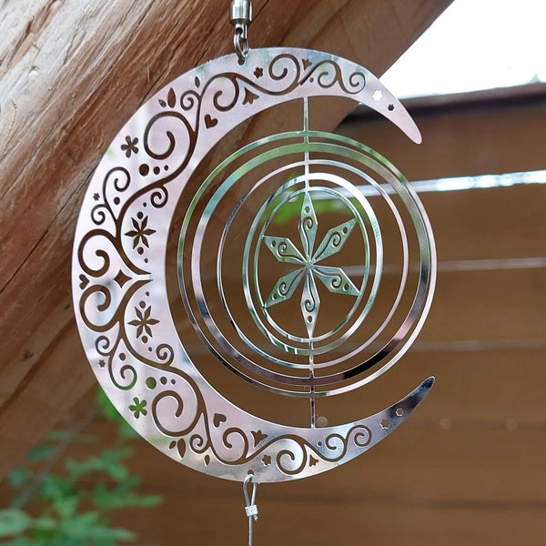 Memorial Suncatcher Moon and Star Keepsake Urn Jewelry for Cremains Ashes Hair Pet Fur Whiskers | Cremation Jewelry Celebration of Life Gift