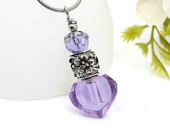 Glass Heart Urn Necklace for Ashes | Forget Me Not Urn Pendant | Jewelry for Cremains | Cremation Jewelry | Sympathy Gift for Mom, Daughter