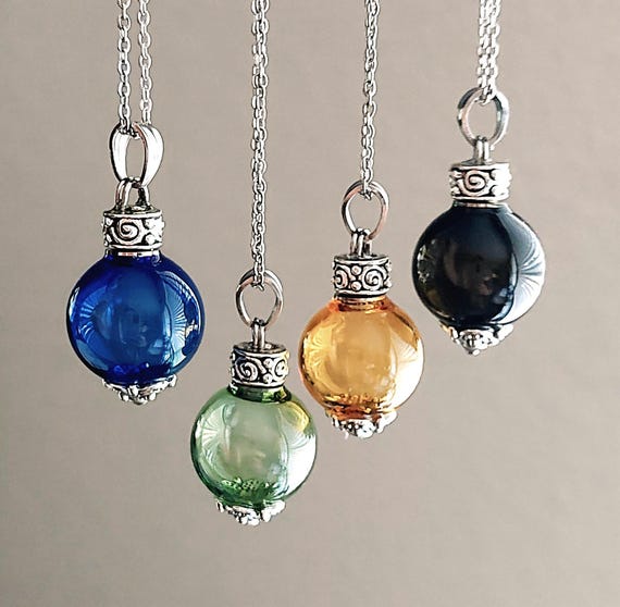 Simple Glass Pendant for Ashes : Glass Orb Cremation Jewelry, Urn Necklace, Sympathy Gift