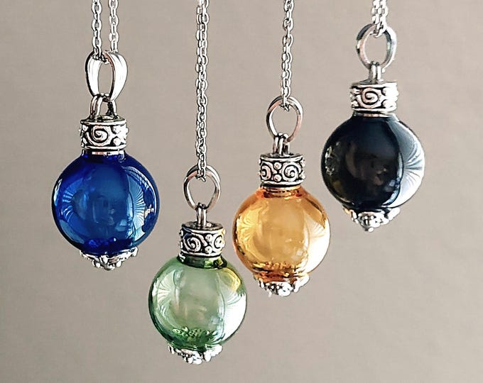 Simple Glass Pendant for Ashes : Glass Orb Cremation Jewelry, Urn Necklace, Sympathy Gift