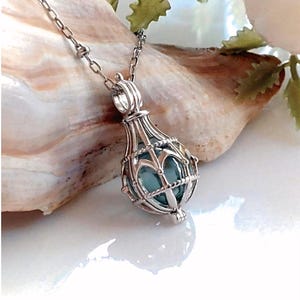 Small Sterling Silver Urn Locket | Teardrop Cremation Ashes Jewelry, Silver Urn Necklace, Keepsake Jewelry for Her, Condolence gift