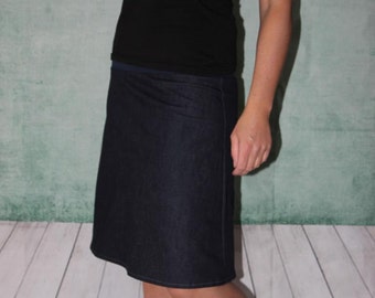 Jeansrock Knielang Etsy