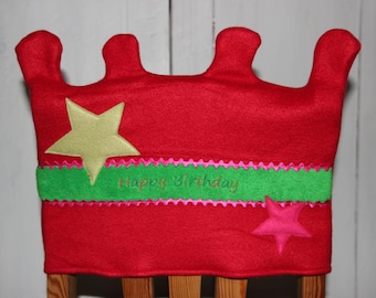 Chair cover crown Name shoulder throw personalized