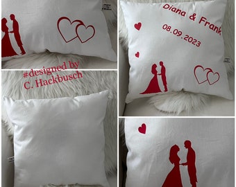 Wedding Pillow Wedding Love Decorative Pillow Name Pillow Personalizable