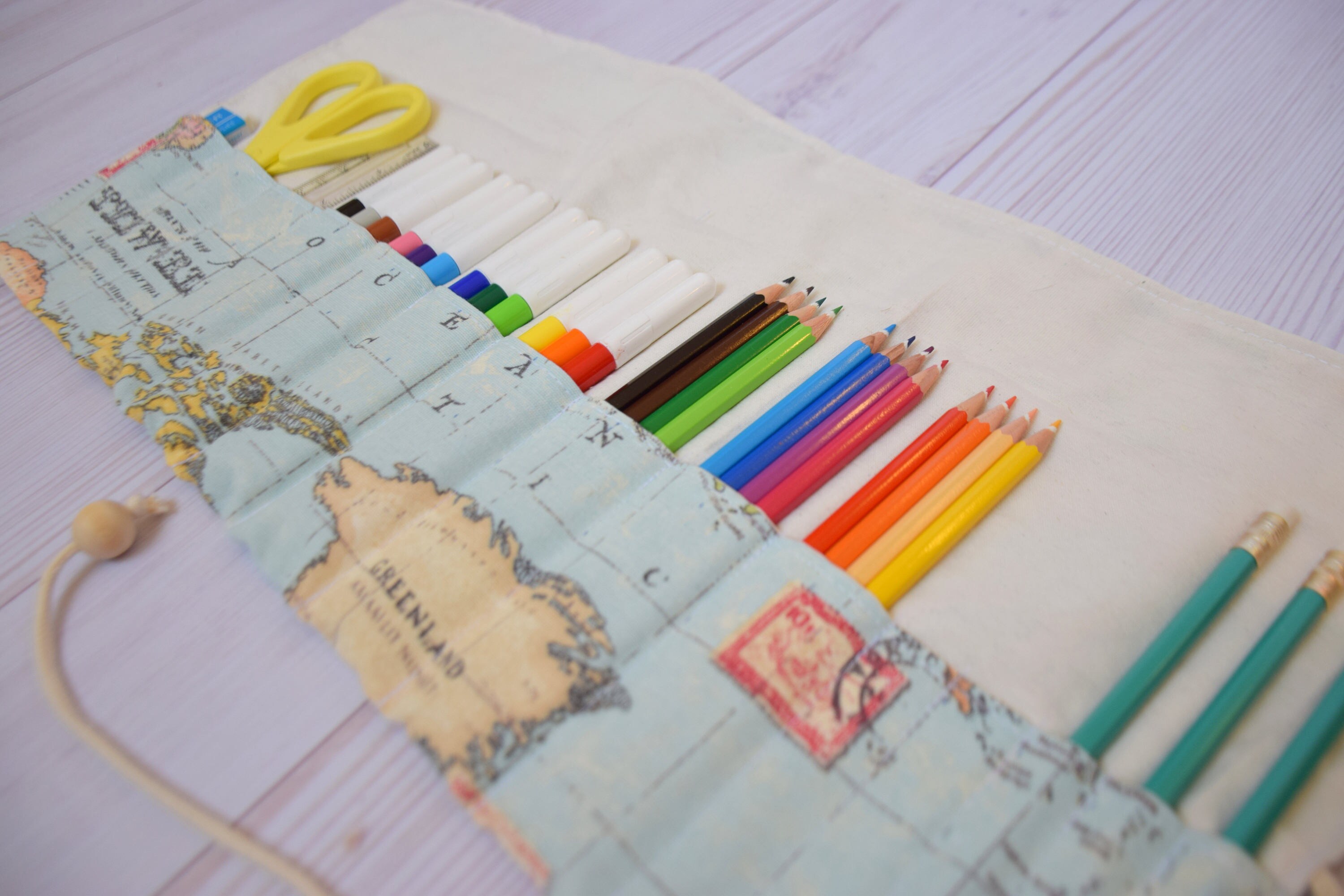Travel Pencil case Artist Roll Pencil roll Pencil Case Etsy