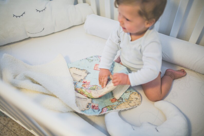 World Map Baby Blanket to the World Blanket Minky Etsy