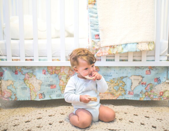 travel theme crib sheets