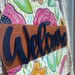 Handcrafted Round Welcome Sign With Bright Vibrant Flowers Perfect for ...