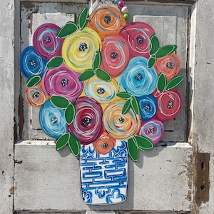 Spring Doorhanger - Summer Doorhanger - Spring Decor - Summer Door Decor - Chinoiserie Decor