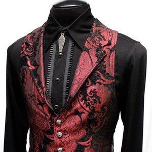 ARISTOCRAT VEST - Red/Black Tapestry