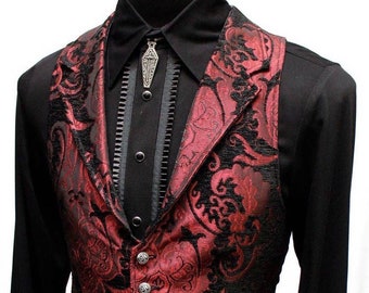 ARISTOCRAT VEST - Red/Black Tapestry