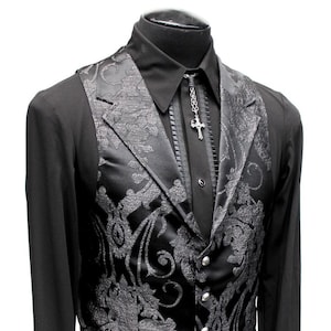 ARISTOCRAT VEST - Black Satin Brocade