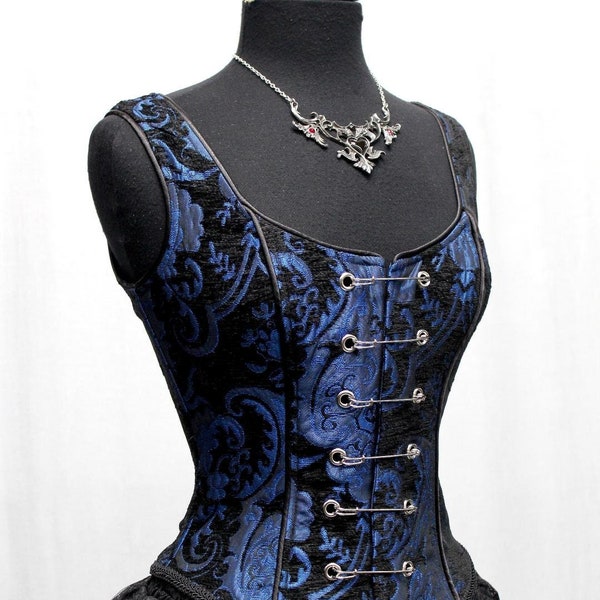 PIN BODICE - Blue/Black Tapestry