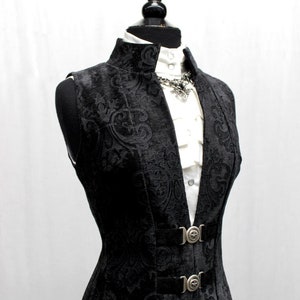 NECROMANTIC COAT/VEST - Black Velvet Brocade