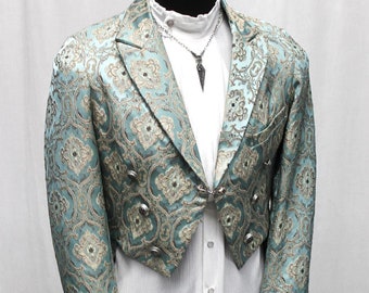 MONTE CRISTO TAILCOAT - Green Edwardian Brocade