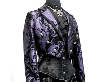 HARLEQUIN TAILCOAT - Purple/Black Tapestry