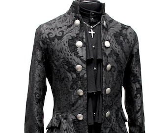 Order Of The Dragon Coat - Black Tapestry Brocade